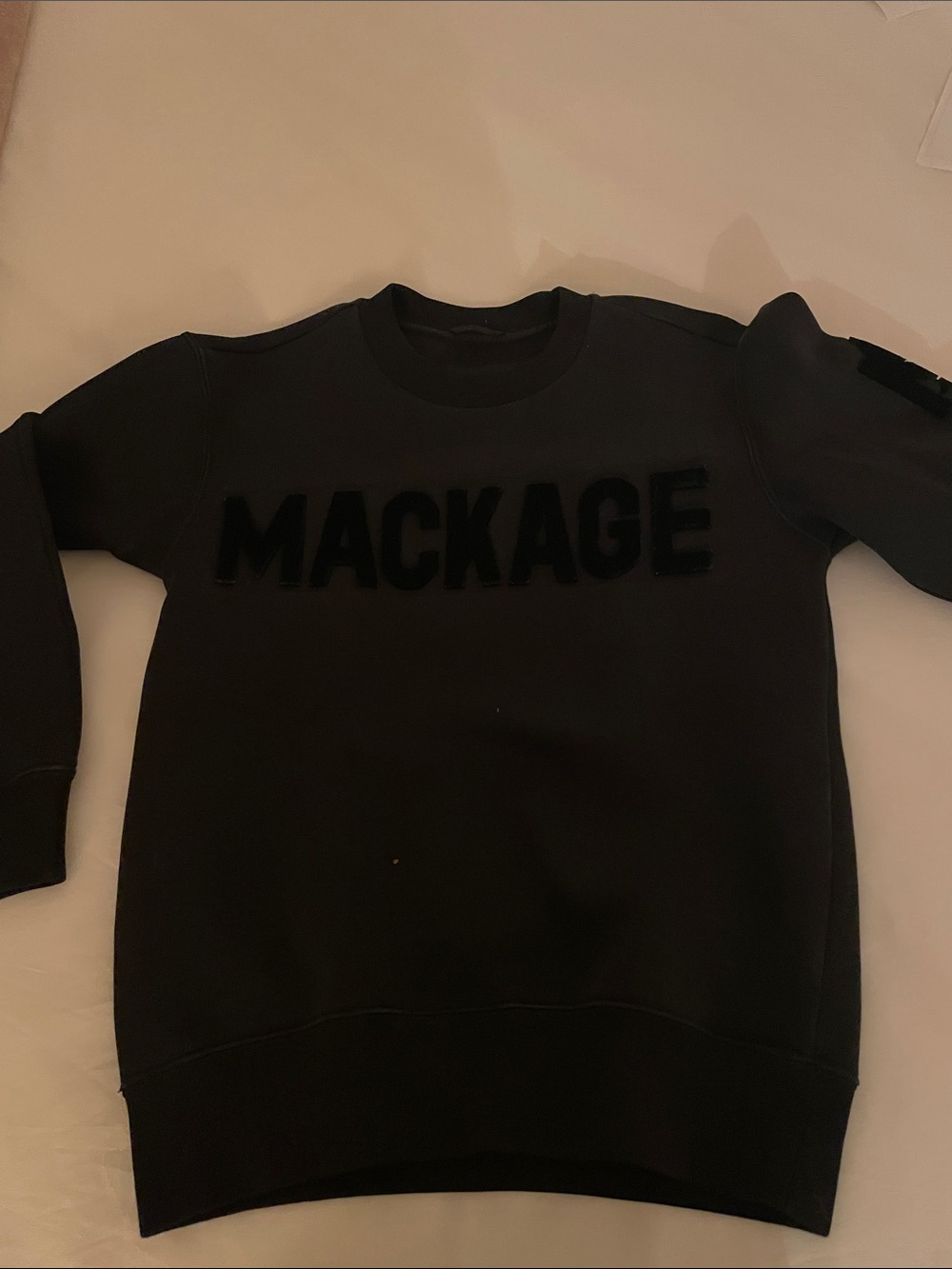 Mackage Black Logo Crewneck Sweater Womens Size XXS